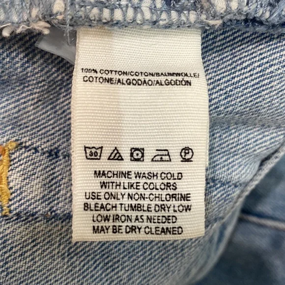 Free People Button Fly Distressed Denim Shorts, Size 27. - Picture 8 of 10